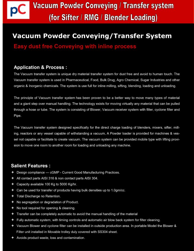 Pharma powder transfer system 