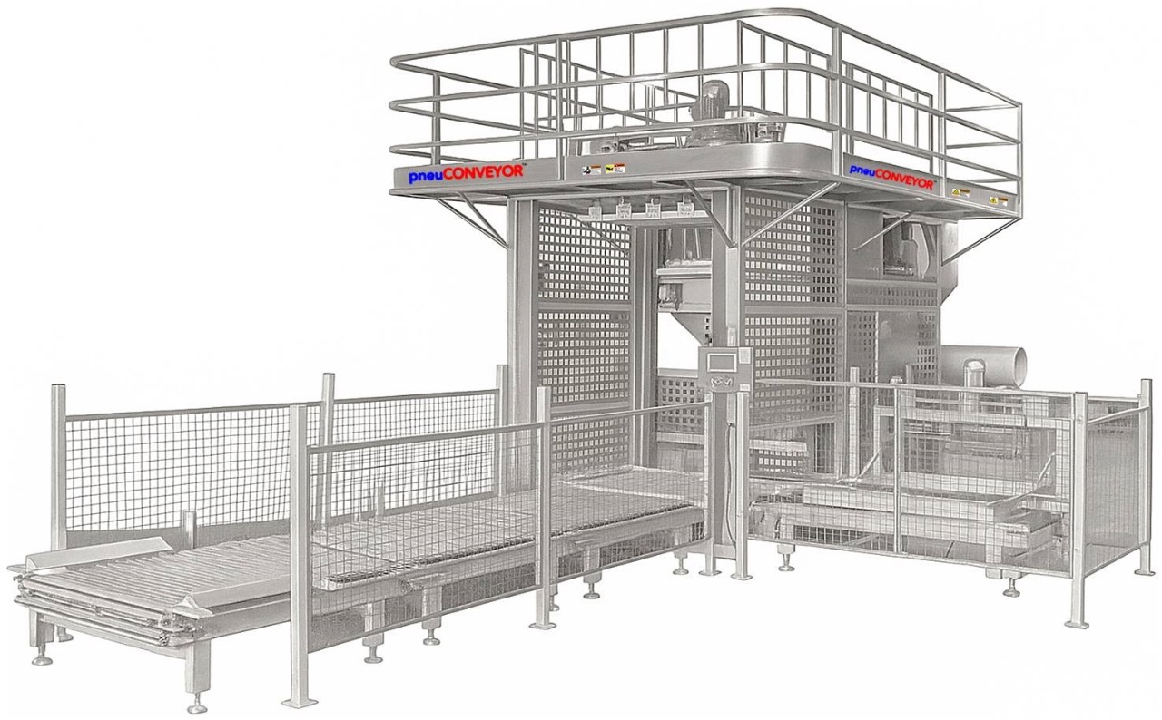 Automatic sack discharging