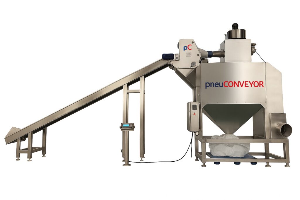 Semi automatic bag emptying system